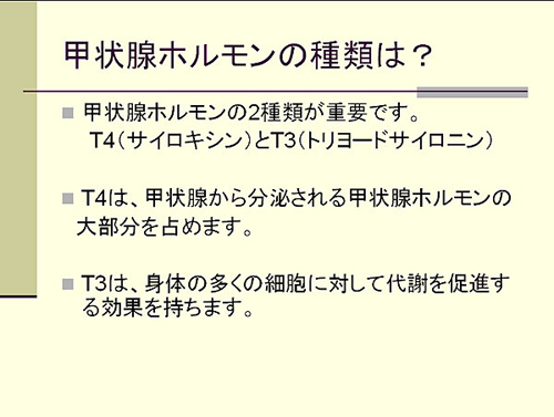 甲状腺ホルモンの種類は？